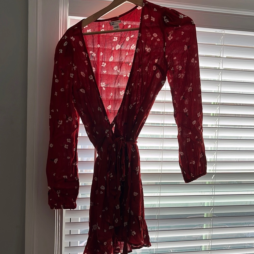 Red billabong wrap dress